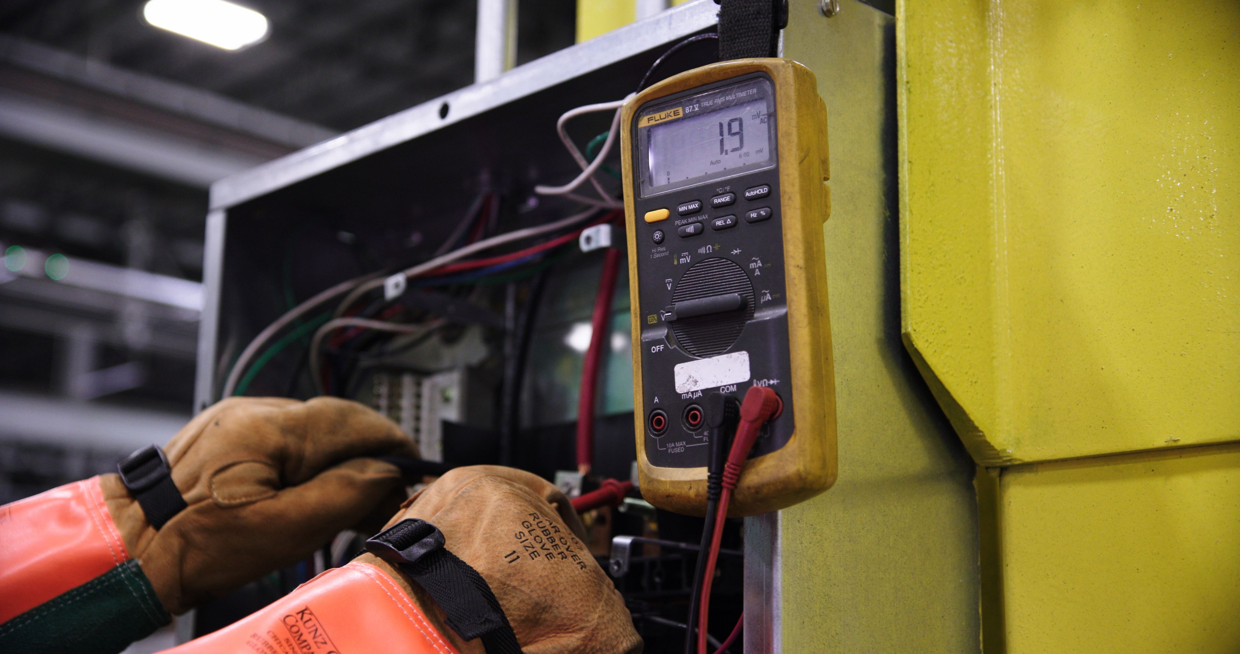 Electrical testing being carried out
